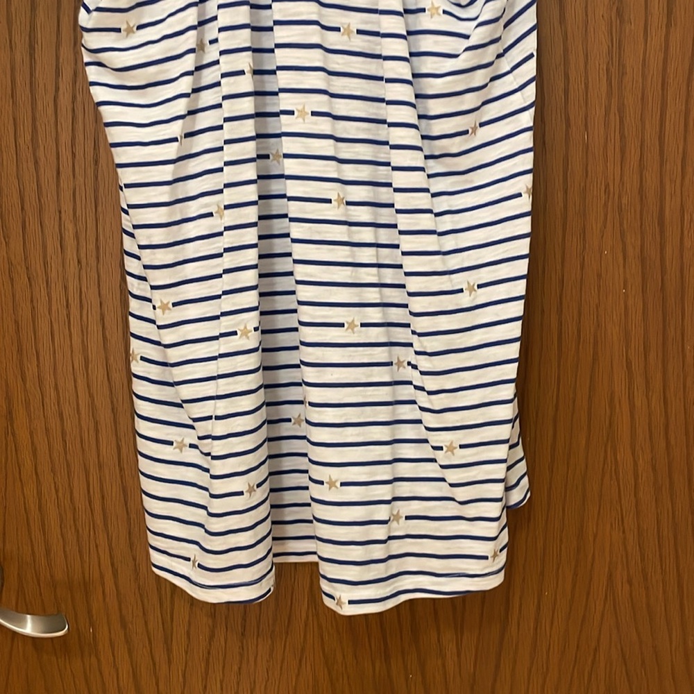 LANE BRYANT UEC Womens Size 14/16 Blue White Striped Gold Star Flutter Tee - Picture 12 of 12